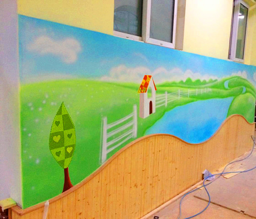 校园文化墙彩绘 校园文化墙彩绘